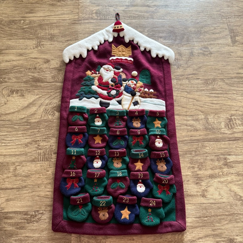 Prima‎ Advent Calendar Elegant 24 Days Christmas Gift Pockets Kids Vintage
